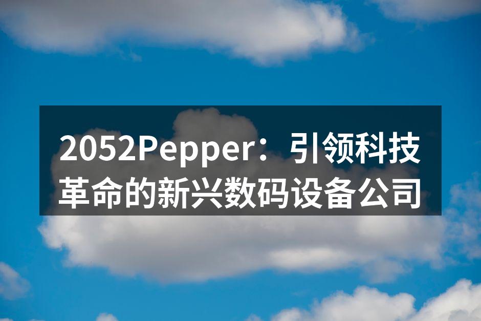 2052Pepper：引领科技革命的新兴数码设备公司